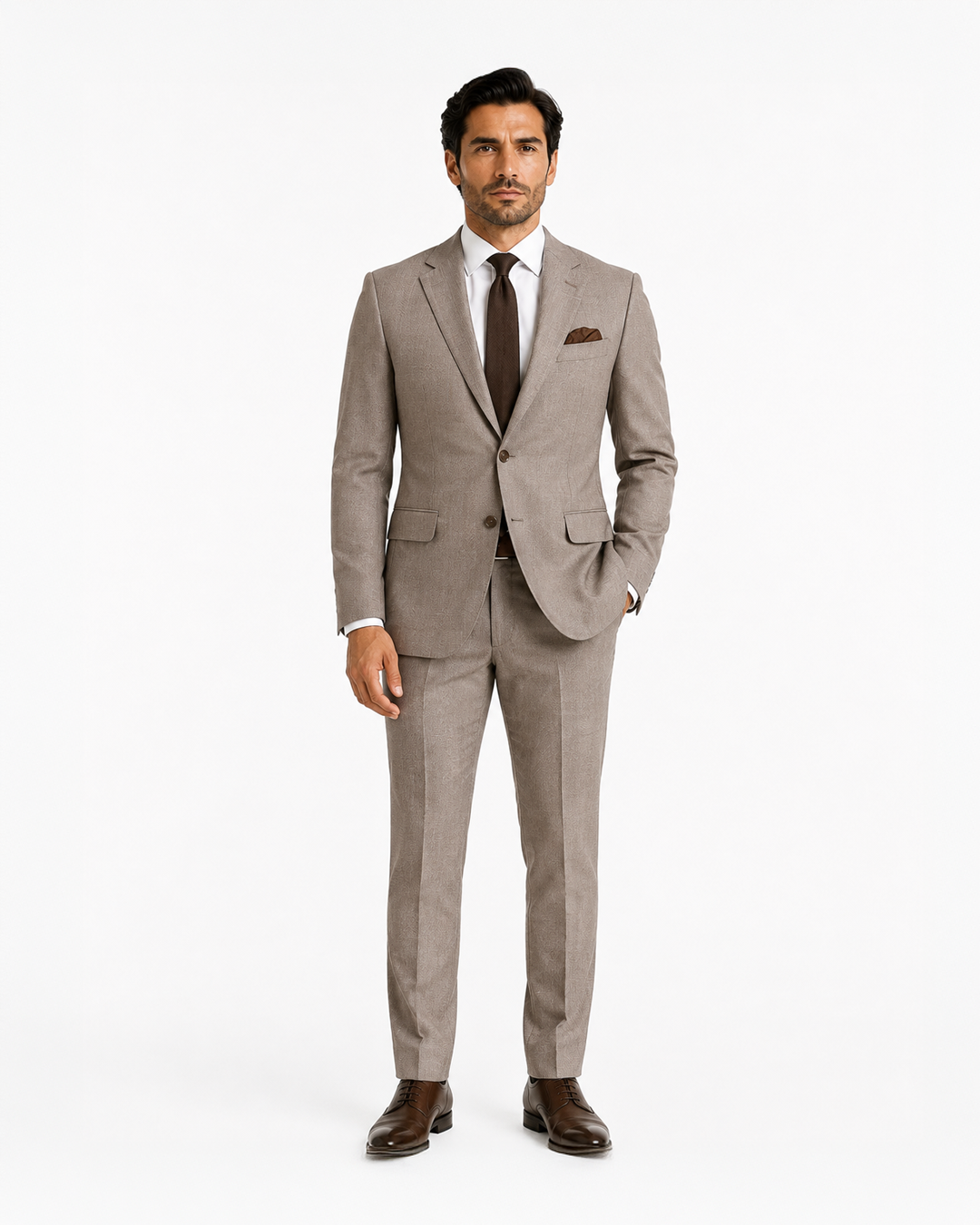 Beige Formal Two-Piece Suit