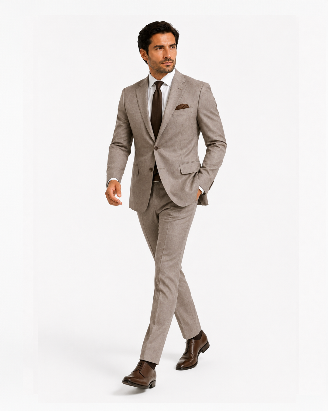 Beige Formal Two-Piece Suit