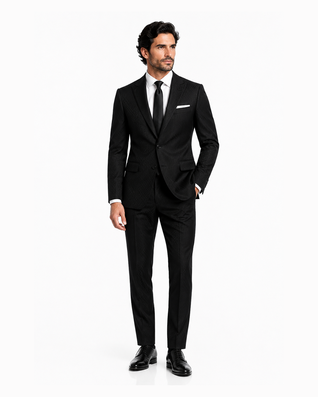 Black Peak Lapel Formal Suit