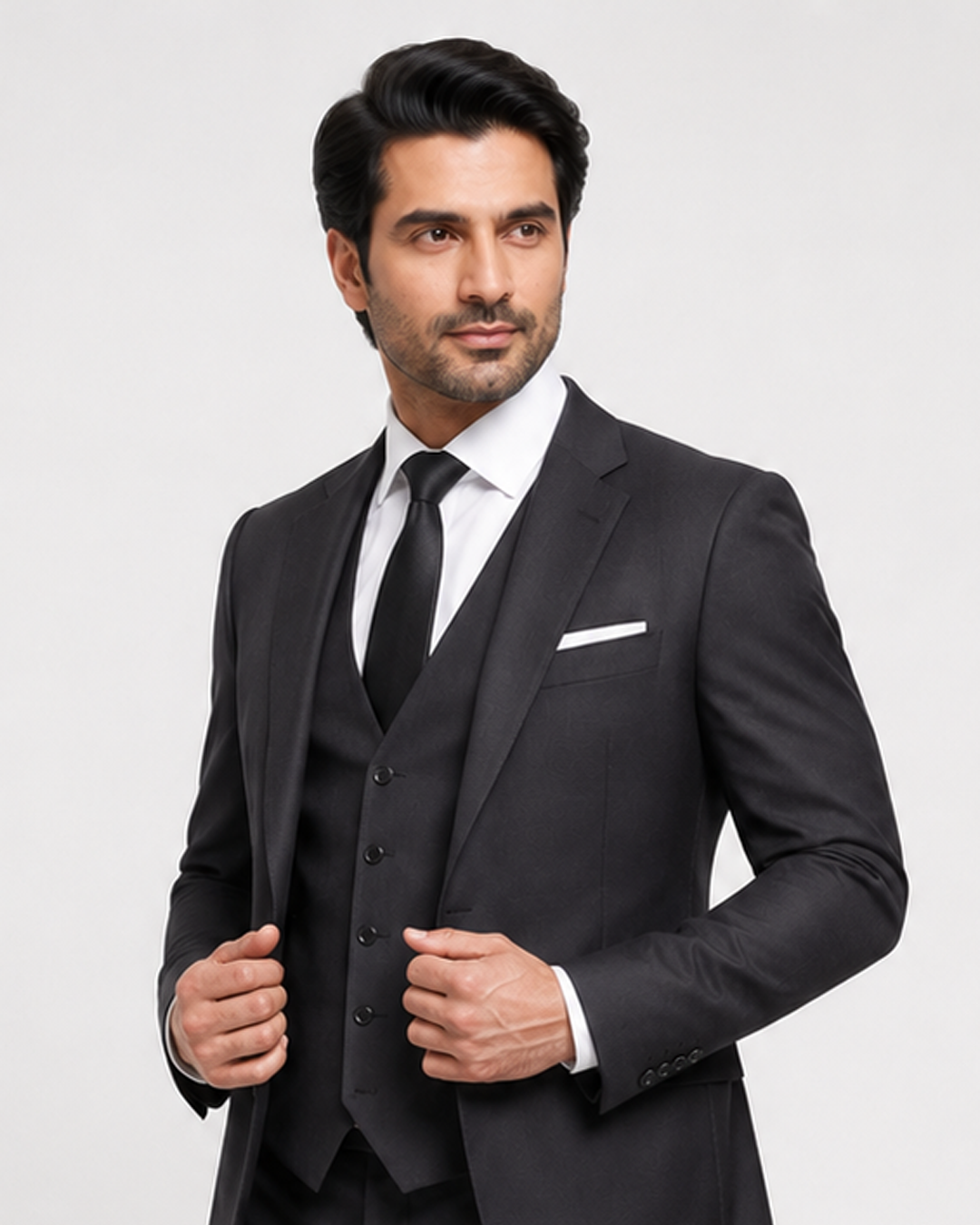 Charcoal Three-Piece Executive Suit