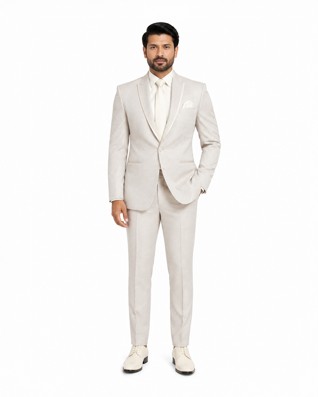 Ivory Pattern Wedding Suit