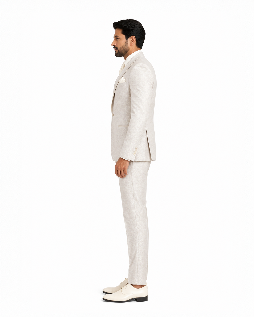 Ivory Pattern Wedding Suit