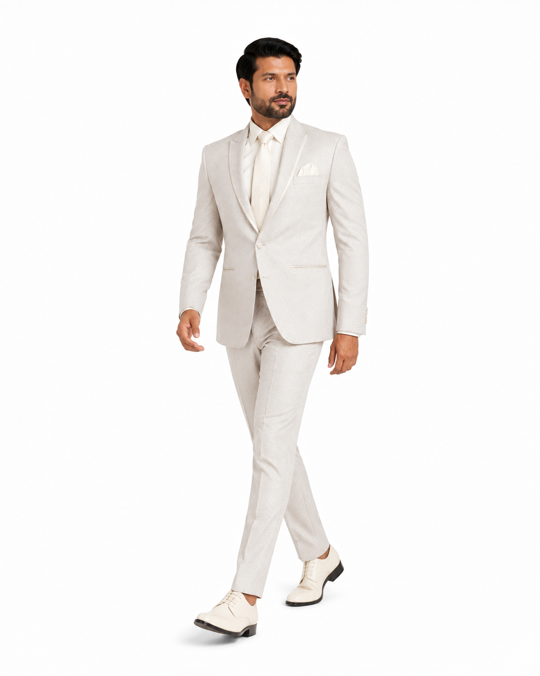 Ivory Pattern Wedding Suit