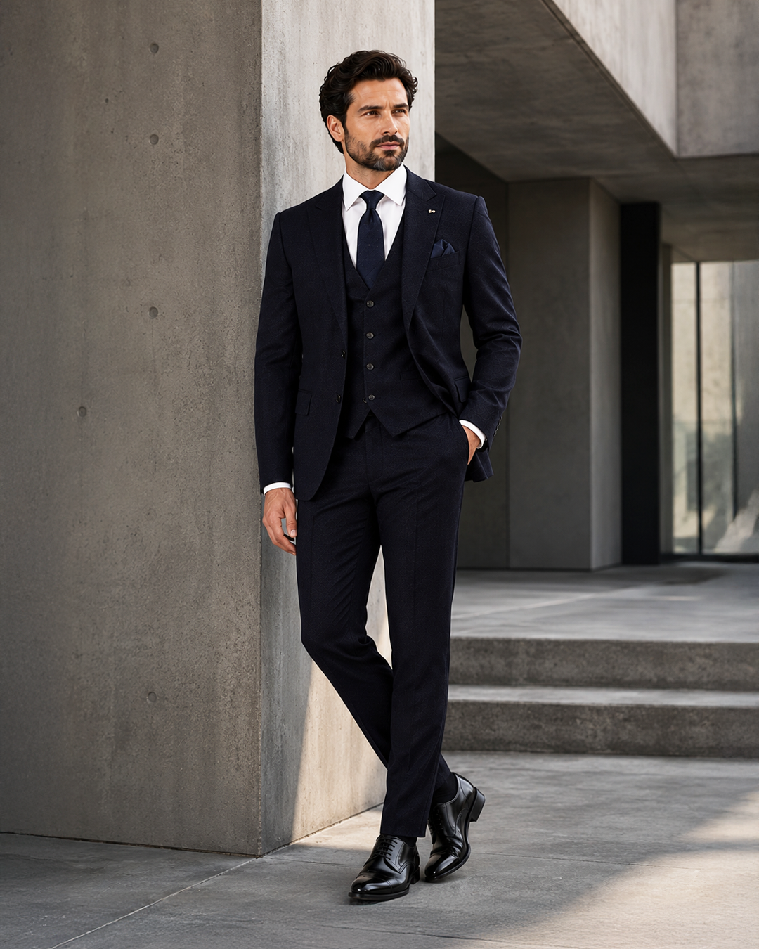Midnight Three-Piece Wedding Suit