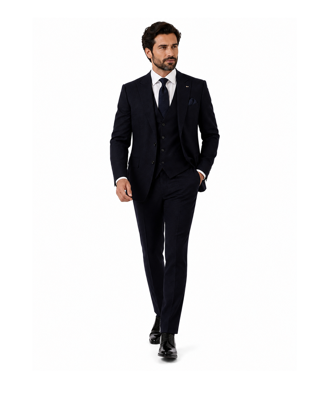 Midnight Three-Piece Wedding Suit